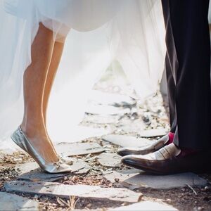 Foldable Wedding Ballet Flats by Cinderollies New with storage pouch Size 10-11